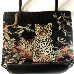CHEETAH TAPESTRY HANDBAG